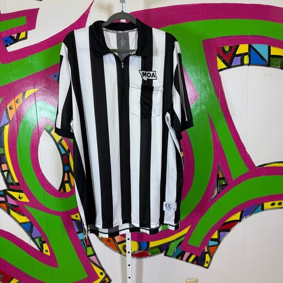Cliff Keen Athletic Gray and White Striped Shirt. Size XXL. Referee Uniform. - Picture 1 of 6